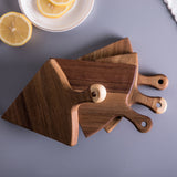 NNEAGS 6 pcs Brown Round Divisible Wood Pizza Server Food Plate Board Pizza Paddle Cutting Board Home Decor