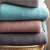 NNEAGS 2X Coffee Tassel Fringe Knitting Blanket Warm Cozy Woven Cover Couch Bed Sofa Home Decor