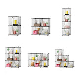 NNEAGS 2X Black Portable Single Cube Storage Organiser Foldable DIY Modular Grid Space Saving Shelf