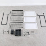 NNEAGS 3 Tier 62cm Steel Black Kitchen Countertop Drying Rack Dish Plate Cutlery Cutting Board Holder Dish Drainer Kitchen Organiser