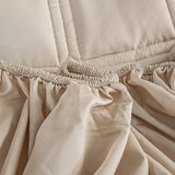 NNEAGS Beige 183cm Wide Mattress Cover Thick Quilted Stretchable Bed Spread Sheet Protector with Pillow Covers