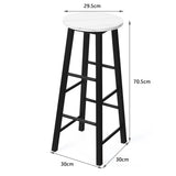 NNECW 3 pieces High Bar Table Stools Set with Stylish Design for Dining Room White