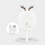 NNEAGS 2X White Antler LED Light Makeup Mirror Tabletop Vanity Home Decor