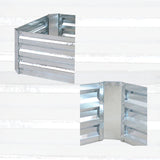 NNEAGS 2X 120cm Rectangle Galvanised Raised Garden Bed Vegetable Herb Flower Outdoor Planter Box