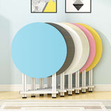 NNEAGS Blue Dining Table Portable Round Surface Space Saving Folding Desk Home Decor