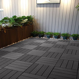 NNEAGS 2X 11 pcs Grey DIY Wooden Composite Decking Tiles Garden Outdoor Backyard Flooring Home Decor