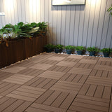 NNEAGS 11 pcs Light Chocolate DIY Wooden Composite Decking Tiles Garden Outdoor Backyard Flooring Home Decor