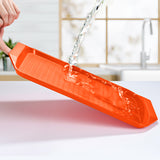 NNEAGS Rectangular Serving Tray Heavy Duty Waterproof Stackable Plastic Food Snack Pan Set of 10 Orange