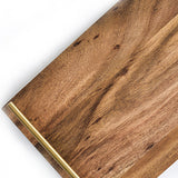 NNEAGS 2X 39cm Brown  Rectangle Wooden Acacia Food Serving Tray Charcuterie Board Home Decor