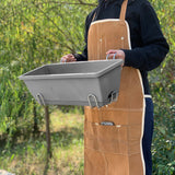 NNEAGS 49.5cm Gray Rectangular Planter Vegetable Herb Flower Outdoor Plastic Box with Holder Balcony Garden Decor Set of 4