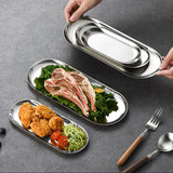 NNEAGS Gold Nordic Oval Plate Set Small, Medium, and Large for 3 Pieces Kitchen