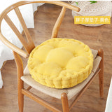 NNEAGS 2X Yellow Round Cushion Soft Leaning Plush Backrest Throw Seat Pillow Home Office Decor