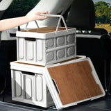 NNEAGS 2X 30L White Car & Camping Foldable Storage Box Crate Stackable Container with Handle