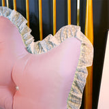 NNEAGS 4X 180cm Pink Princess Bed Pillow Headboard Backrest Bedside Tatami Sofa Cushion with Ruffle Lace Home Decor