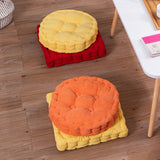 NNEAGS 2X Orange Round Cushion Soft Leaning Plush Backrest Throw Seat Pillow Home Office Decor