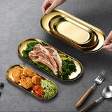 NNEAGS Silver Nordic Oval Plate Set Small, Medium, and Large for 3 Pieces Kitchen Essentials