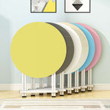 NNEAGS Yellow Dining Table Portable Round Surface Space Saving Folding Desk Home Decor