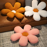 NNEAGS 2X White Daisy Flower Shape Cushion Soft Leaning Bedside Pad Floor Plush Pillow Home Decor