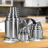 NNEAGS Stock Pot 17L Top Grade Thick Stainless Steel Stockpot 18/10