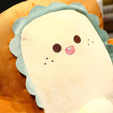 NNEAGS 48cm Cute Face Toast Bread Cushion Stuffed Car Seat Plush Cartoon Back Support Pillow Home Decor