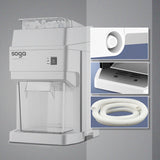 NNEAGS 2X 300 Watts Electric Ice Shaver Crusher Slicer Snow Cone Maker Commercial Tabletop Machine 120kgs/h White