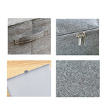 NNEAGS Grey Small Portable Double Zipper Storage Box Moisture Proof Clothes Basket Foldable Home Organiser