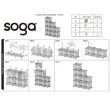 NNEAGS 2X White Portable 9-Cube 3 Column Storage Organiser Foldable DIY Modular Grid Space Saving Shelf 149cm