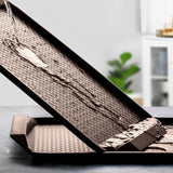 NNEAGS Rectangular Serving Tray Heavy Duty Waterproof Stackable Plastic Food Snack Pan Set of 10 Coffee