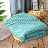 NNEAGS Sky Blue Throw Blanket Warm Cozy Striped Pattern Thin Flannel Coverlet Fleece Bed Sofa Comforter