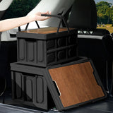 NNEAGS 2X 34.5 cm 18L Black Car & Camping Foldable Storage Box Crate Stackable Container with Handle