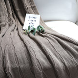 NNEAGS 2X Coffee Textured Knitted Throw Blanket Warm Cozy Woven Cover Couch Bed Sofa Home Decor with Tassels