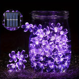 Solar Purple Cherry Blossom String Lights, 8 Function, Courtyard Balcony Outdoor Camping Decoration Light String, Holiday LED Atmosphere Light, 1 String Of 6.5 Meters 30 Lights