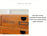 NNETM Timeless Elegance: 3-Layer Vintage Wooden Desktop Organizer