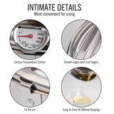 NNETM Stainless Steel Deep Fryer with Temperature Control and Oil Drop Filter Rack
