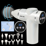 NNETM Portable Handheld 8-Speed Massage Gun with 12 Replaceable Heads(White)