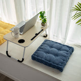NNEAGS 2X Blue Square Cushion Soft Leaning Plush Backrest Throw Seat Pillow Home Office Decor