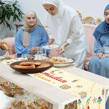 NNETM Beige Polyester Ramadan Kareem Table Runner