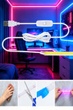 White Light 1M Indoor LED Lamp with Push-Button Switch, USB LED Light Strip for Living Room Background Lighting, Easy to Install And Decorate Halloween