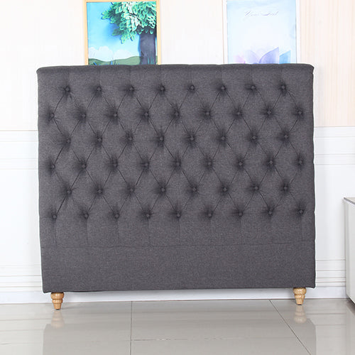 NNEDSZ Bed Head Double Size French Provincial Headboard Upholsterd Fabric Charcoal