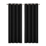 2x Blockout Curtains Panels 3 Layers Black CD1003-140X230-BK-1919892929346932736