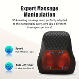 NNETM Cordless 3D Massage Pillow with Heat - Black