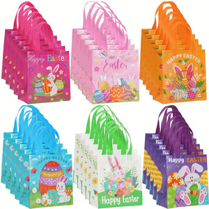 NNETM Easter Gift Bags Rabbit Egg Print Tote (30pcs)