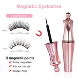 NNETM 5 Pairs Magnetic Eyelashes And Eyeliner Kit Reusable 3D Magnetic False Lashes Extension No Glue Needed