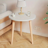 NNETM Minimalist Round White Coffee Table - Small and Space-Saving