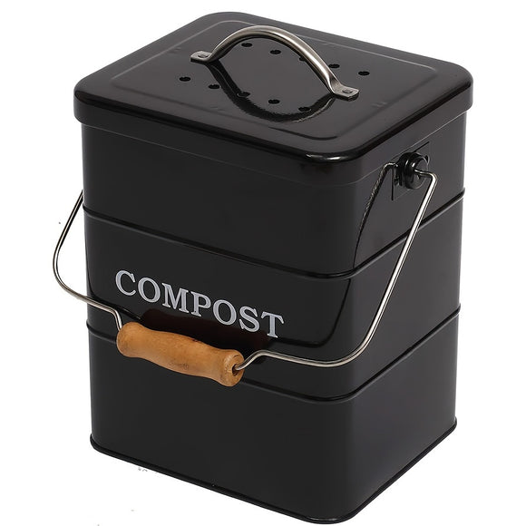 NNETM Metal Compost Bin Indoor Kitchen Countertop