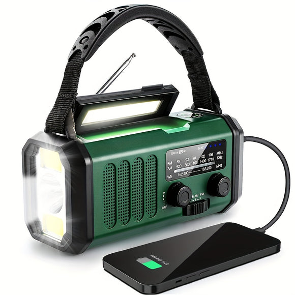 NNETM 10000mAh Solar-Powered Emergency Radio with Flashlight