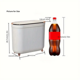 NNETM Compact Toilet Trash Can with Quiet Close Lid - White Gray Plastic, Space-Saving Design