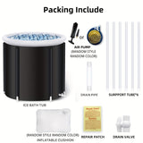NNETM 1Pc Freestanding Ice Bath Tub for Fitness Recovery(Black)