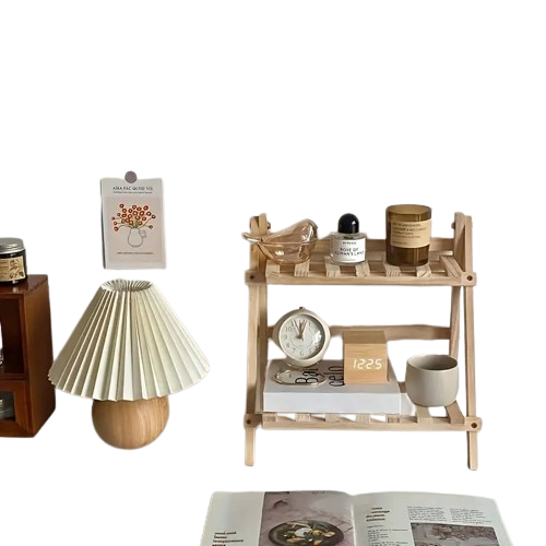 NNETM Clutter-Free and Chic: Wooden 2-Tiers Desktop Organizer Shelves