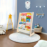 NNETM Wooden Bookshelf with Legs with Open Storage